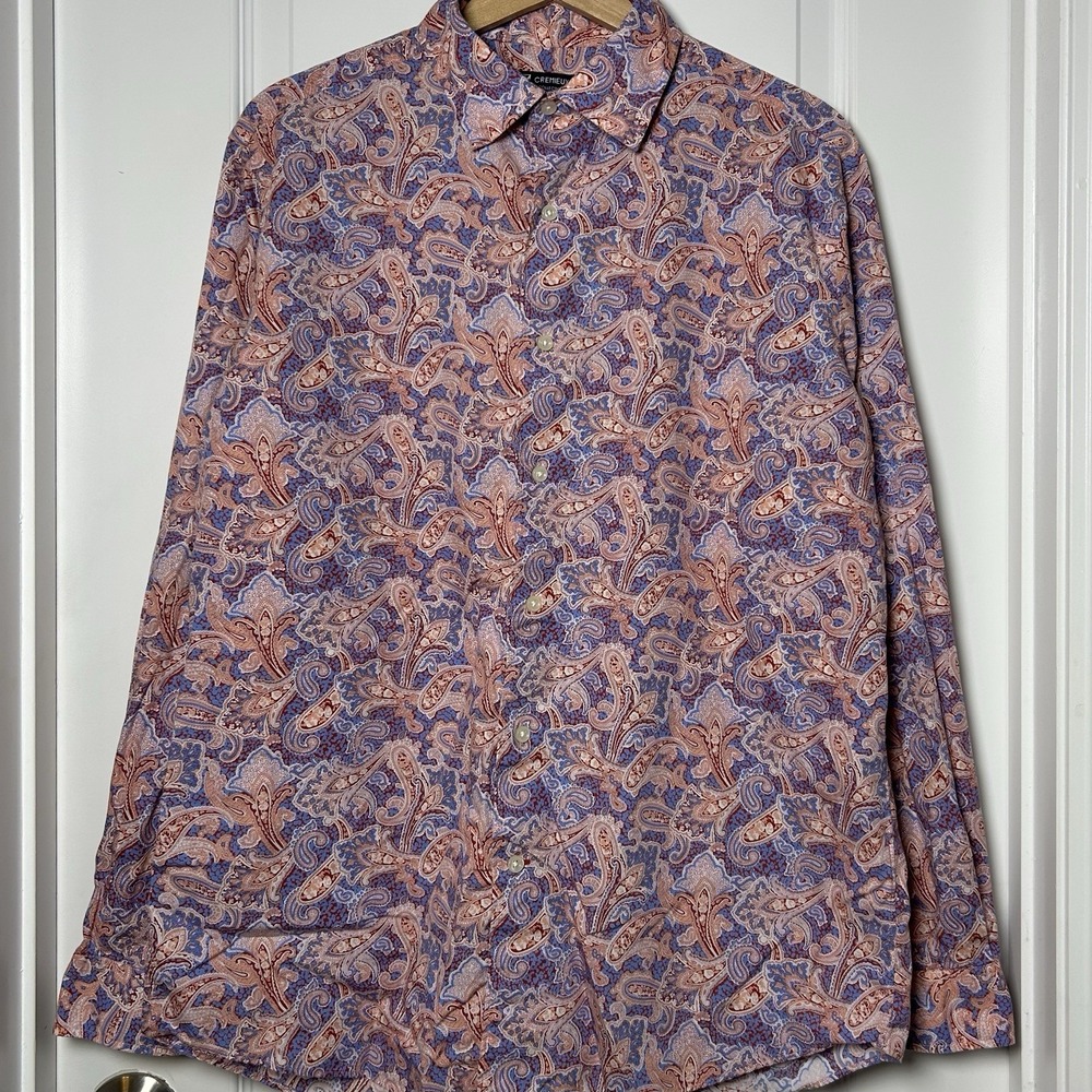Cremieux Collection 100% Cotton Multicolor Paisley Long Sleeve Button Up Shirt